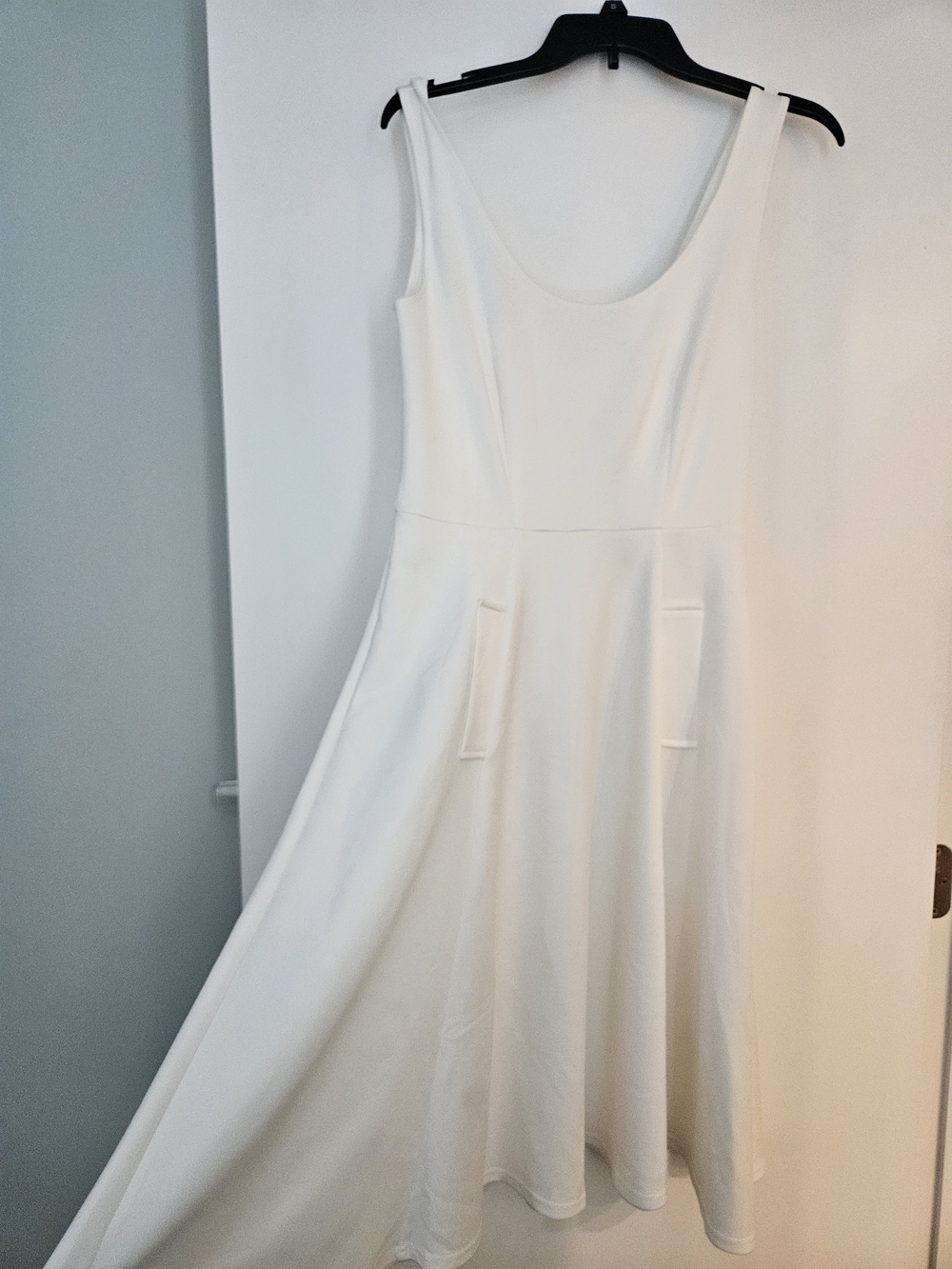 Vintage White Scoop-Neck A-Line Dress